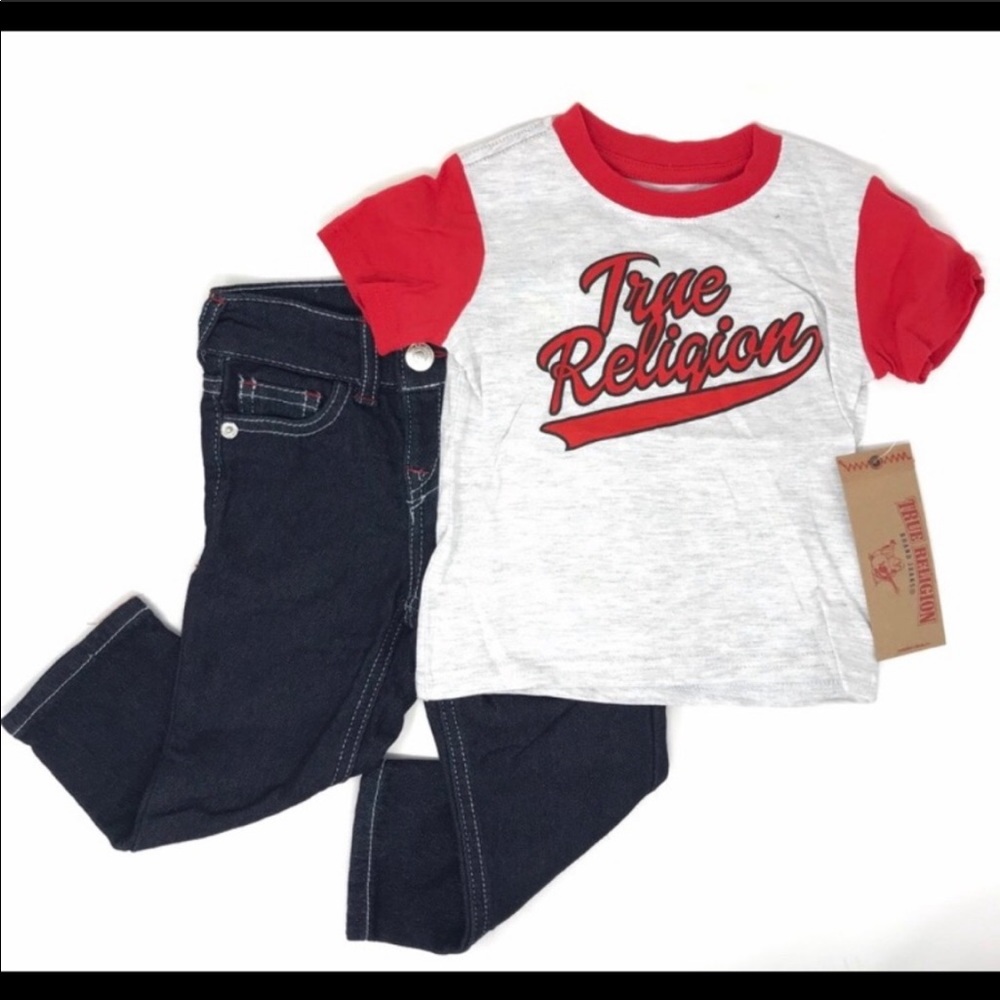 NWT True Religion Toddler Baseball T & Jeans Set - Picture 2 of 3